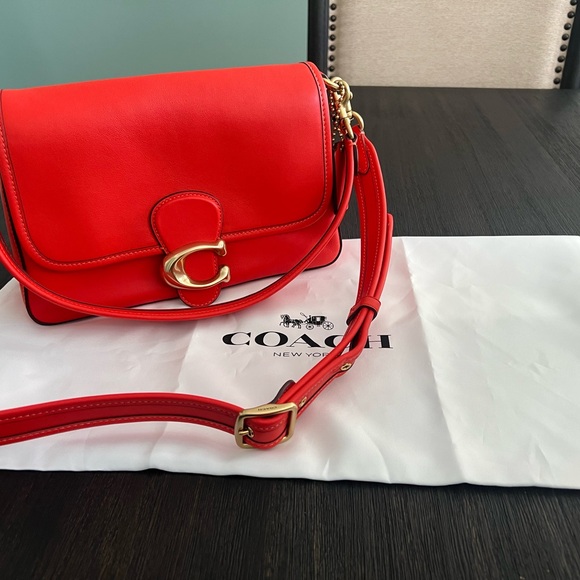 NWOT Coach Orange/Red Soft Tabby Bag - Picture 7 of 10